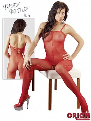 Костюм-сетка c ажурным рисунком по бокам красный-L/XL — купить в секс-шопе LoveDoctor