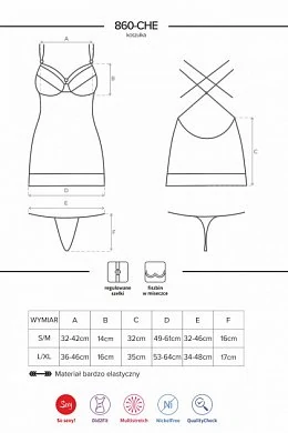 Комбинация и стринги 860-CHE-2 Obsessive белая L/XL — фото 5