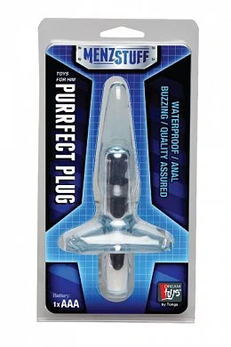 Вибромассажер простаты 9,5 см синяя Purrfect Plug Smoke — купить в секс-шопе LoveDoctor