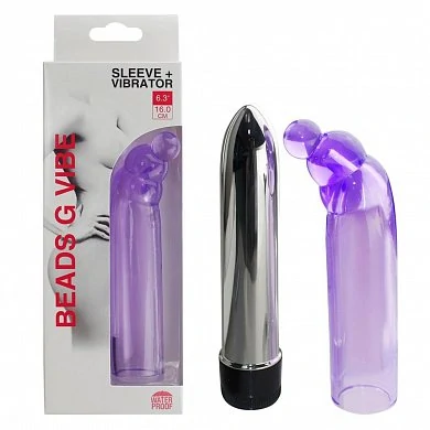 Мини-вибратор Beads G Vibe с насадкой фиолетовый 16 см — купить в секс-шопе LoveDoctor