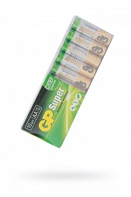 Алкалиновые батарейки GP Super Alkaline 15А АA 10 шт в пленке — купить в секс-шопе LoveDoctor