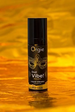 Съедобный гель с эффектом вибрации Orgie со вкусом пина колада 15 мл — фото 7