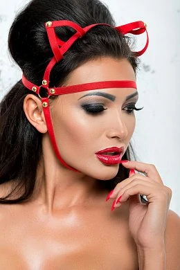 Маска с ушками открытая красная — купить в секс-шопе LoveDoctor