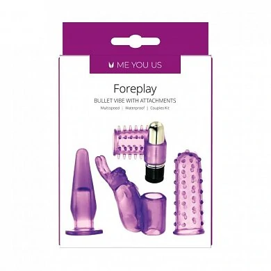 Вибромассажер для пар в наборе с насадками Me You Us  Foreplay Couples Kit — фото 3