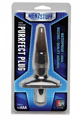 Вибровтулка 9,5 см черная Purrfect Plug Smoke — купить в секс-шопе LoveDoctor