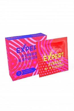 Презервативы Expert Ribbed-Studded ребристо-точечный №3 — купить в секс-шопе LoveDoctor