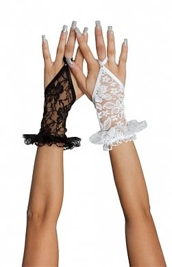 Перчатки кружевные Цвет черный Размер универсальный