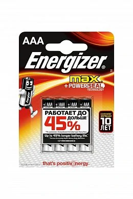 Мизинчиковые батарейки типа ААА Energizerl LR03 MAX 4 шт — фото 2