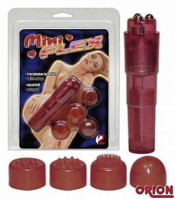 Маленький вибратор со сменными насадками! Длина 10 см, Ø 2-2,5 см. 