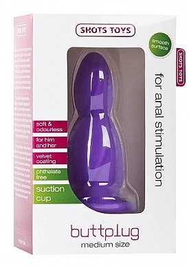 Анальная втулка Medium Buttplug фиолетовая 16,3 см — фото 3