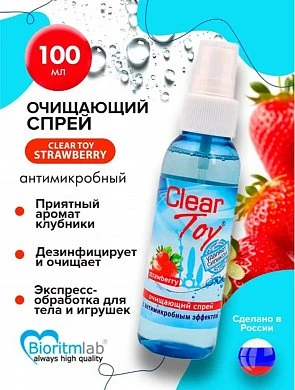 Очищающий спрей Clear Toy с ароматом клубники 100 мл — купить в секс-шопе LoveDoctor
