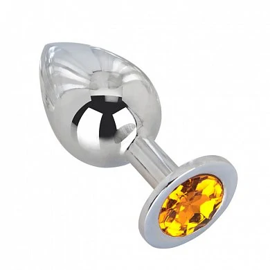 Анальная втулка из медицинской стали с шикарными стразами. 