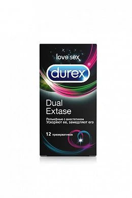 Презервативы Dual Extase рельефные с анестетиком 12 шт — купить в секс-шопе LoveDoctor