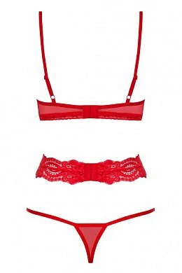 Боди 829-TED-3 Obsessive красное S/M — фото 4