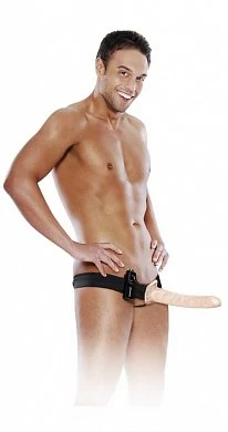Страпон мужской 10” Vibrating Hollow с вибрацией телесный — купить в секс-шопе LoveDoctor