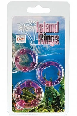 Комплект из 3-х эрекционных колец Island Rings - Pink — купить в секс-шопе LoveDoctor