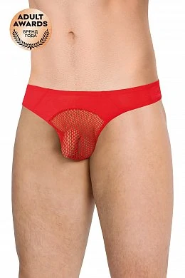 Трусы мужские со вставками из сетки SoftLine красные M/L — купить в секс-шопе LoveDoctor