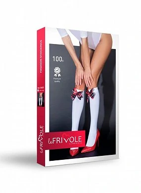 Гольфы школьницы с бантиками Le Frivole белые S/M — фото 4