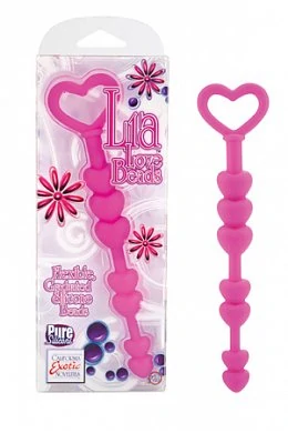 Анальная цепочка Lia Love Beads из силикона розовая — купить в секс-шопе LoveDoctor