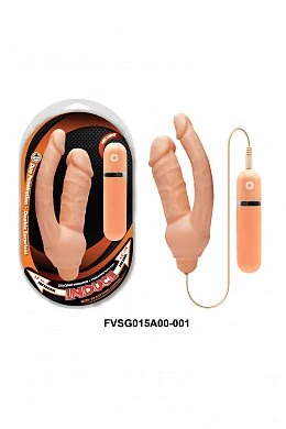 Вибратор с анальным стимулятором телесный 11,4 см — фото 2