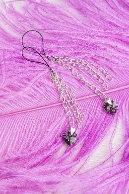 Украшение для груди с кристаллами Swarovski черно-серебристое — фото 5