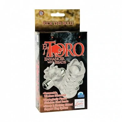 Вибронасадка с клиторальным стимулятором El Toro Enhancer W/Beads — купить в секс-шопе LoveDoctor