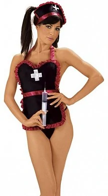 Костюм медсестры из 3-х предметов черный M/L — купить в секс-шопе LoveDoctor