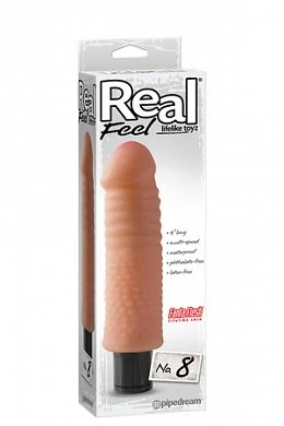 Мультискоростной реалистичный вибратор телесного цвета. Вибратор состоит из двух частей