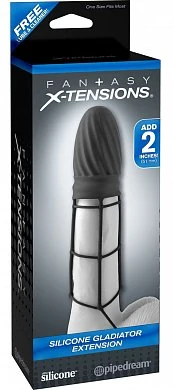 Насадка Fantasy X-tensions Silicone Gladiator Extension черная — купить в секс-шопе LoveDoctor
