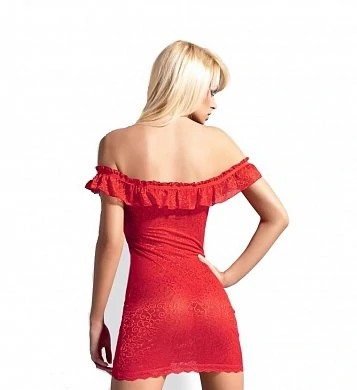 Неглиже Diamond Chemise Obsessive красное L/XL — фото 2