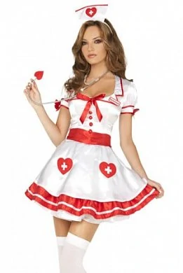 Костюм медсестры с красным бантиком — купить в секс-шопе LoveDoctor