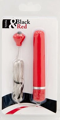 Вибратор водонепроницаемый длиной 9,5 см. Цвет:  красный. 