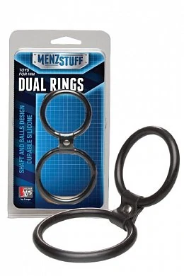 Кольцо двойное на пенис и мошонку черное Dual Rings Black — купить в секс-шопе LoveDoctor