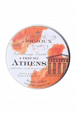 Массажное аромамасло свеча Athens мускус и пачули 33 гр — фото 4