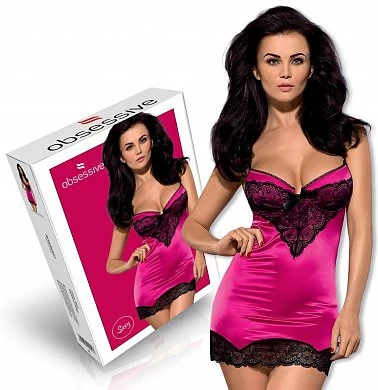 Комбинация и стринги Roseberry Obsessive розовый S/M — фото 3