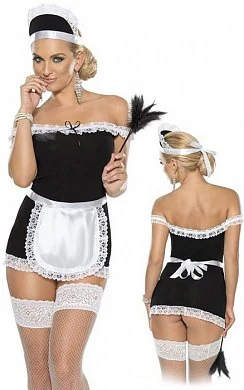 Костюм горничной из 3-х предметов черный XL/XXL — купить в секс-шопе LoveDoctor