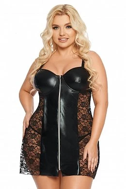Платье wetlook SoftLine Collection Marion черный XL — купить в секс-шопе LoveDoctor