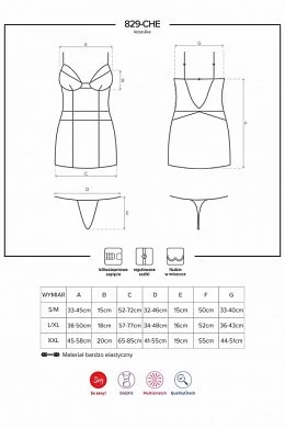 Комбинация и стринги Obsessive красная L/XL — фото 6