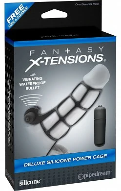 Вибронасадка  Deluxe Silicone Power Cage черная — купить в секс-шопе LoveDoctor