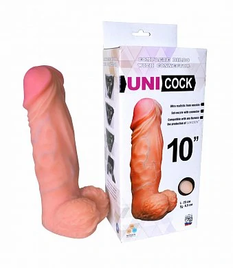 Насадка  для страпона Uni Cock 10 телесная 25 см — купить в секс-шопе LoveDoctor