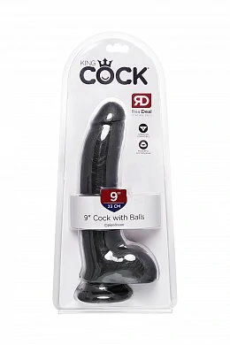 Фаллоимитатор Pipedream King Cock с мошонкой черный 25 см — фото 8