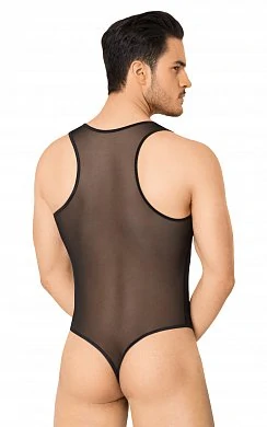 Боди из сетки мужское SoftLine Collection черный M/L — фото 2