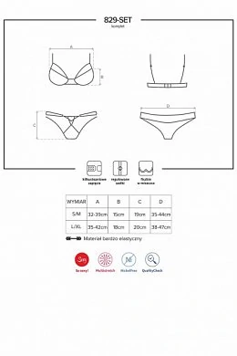 Комплект бюстгальтер и трусики 829-SET-3 Obsessive красный S/M — фото 5