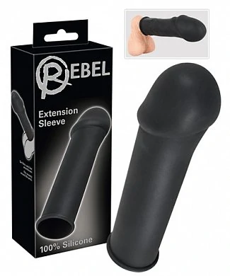 Насадка для пениса Rebel черная 16 см — купить в секс-шопе LoveDoctor