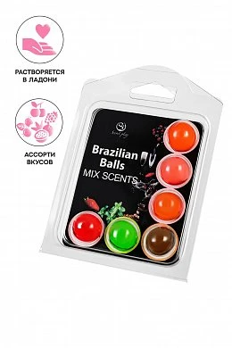 Массажное масло Secret Play Brazilian Balls микс ароматов 6 шт — купить в секс-шопе LoveDoctor