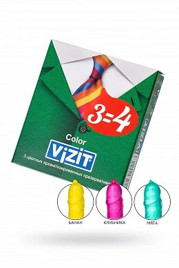 Презервативы Vizit цветные ароматизированные № 3 — купить в секс-шопе LoveDoctor