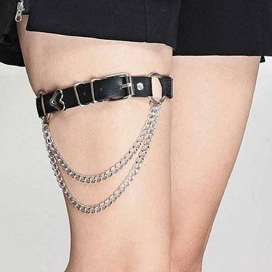 Подвязка на ногу Anklet necklace с цепью регулируемая черная — купить в секс-шопе LoveDoctor
