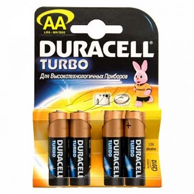 Пальчиковые батарейки типа АА Duracell LR6 Turbo 4 шт — фото 2