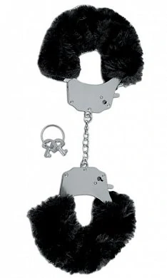 Наручники металлические Furry Cuffs с искусственным мехом черные — купить в секс-шопе LoveDoctor