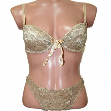 Комплект белья золотистого цвета Balaloum 9088 — купить в секс-шопе LoveDoctor
